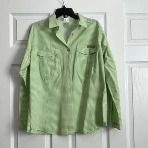 Green button down